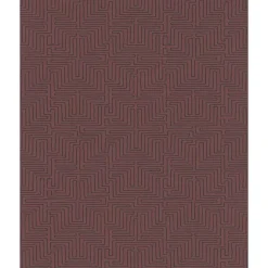 Brewster 376061 Kairo Maroon Geometric Wallpaper> Florals