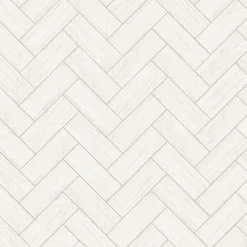 Brewster 3123-10100 Kaliko White Wood Herringbone Wallpaper> Architectural