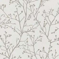 Brewster/ASP 4019-86453 Koura Silver Budding Branches Wallpaper> Architectural
