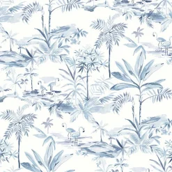 Brewster 3120-12074 Lagoon Blue Scenic Island Wallpaper Best