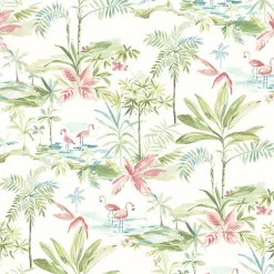 Brewster 3120-12071 Lagoon Green Scenic Island Wallpaper Discount