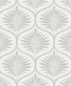 Brewster/ASP 2861-25720 Laurel Light Grey Ogee Wallpaper> Florals