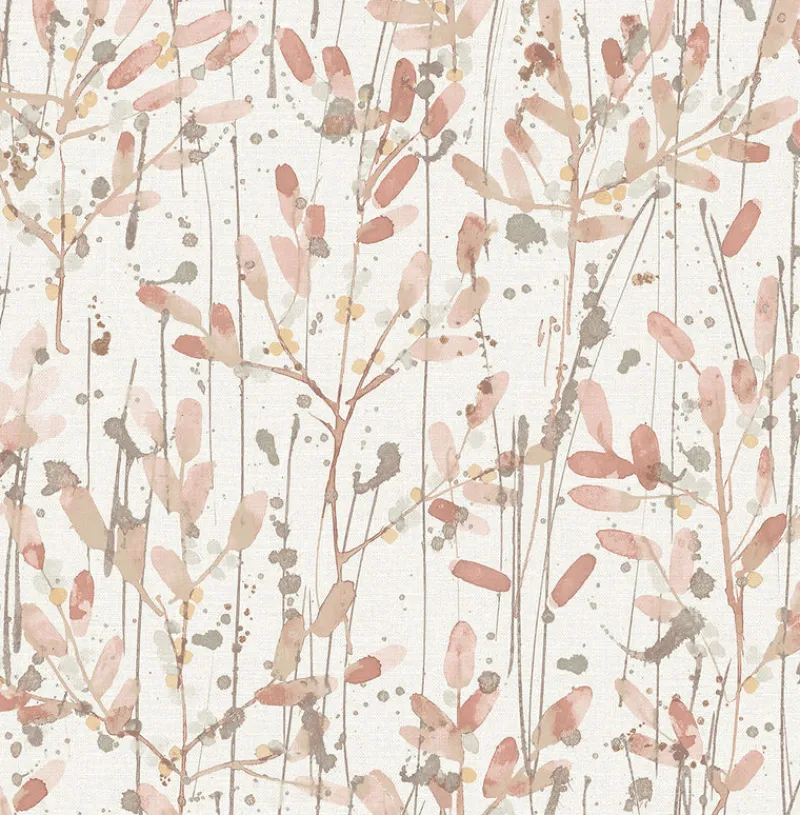 Brewster/ASP 2975-26239 Leandra Coral Floral Trail Wallpaper> Architectural
