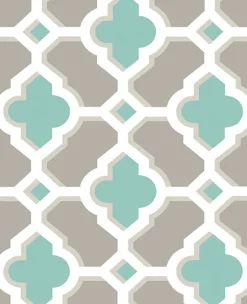 Brewster/ASP 2744-24123 Lido Turquoise Quatrefoil Wallpaper> Florals