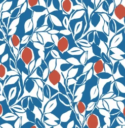 Brewster/ASP 2969-26024 Loretto Blue Citrus Wallpaper> Architectural