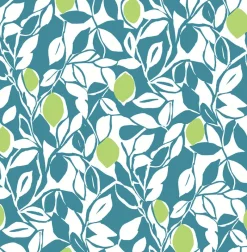 Brewster/ASP 2969-26026 Loretto Teal Citrus Wallpaper Discount