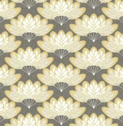 Brewster/ASP 2861-25754 Lotus Mustard Floral Fans Wallpaper> Architectural