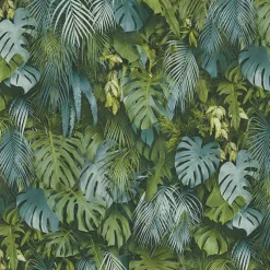 Brewster 2979-37280-3 Luana Blue Tropical Forest Wallpaper> Architectural
