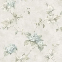 Brewster 3123-76306 Magnolia Light Blue Hydrangea Trail Wallpaper> Architectural