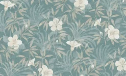 Brewster 4044-38028-5 Malecon Aqua Floral Wallpaper Outlet