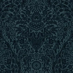 Brewster/ASP 2973-87367 Maris Indigo Flock Damask Wallpaper> Damask, Trellis & Geometrics