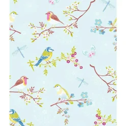 Brewster 375081 Marit Light Blue Bird Wallpaper