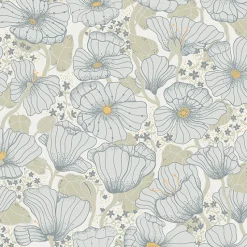Brewster/ASP 2932-65110 Matilda Blue Poppy Fields Wallpaper New