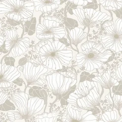 Brewster/ASP 2932-65109 Matilda Grey Poppy Fields Wallpaper Hot