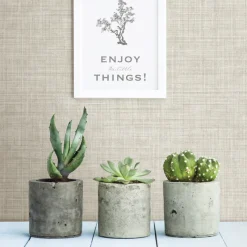 Brewster 3117-24273 Mendocino Neutral Linen Wallpaper> Contemporary & Modern