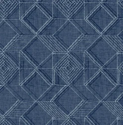 Brewster/ASP 2969-26017 Moki Blue Lattice Geometric Wallpaper Hot