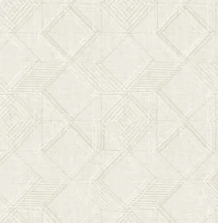 Brewster/ASP 2969-26019 Moki Off-White Lattice Geometric Wallpaper> Florals