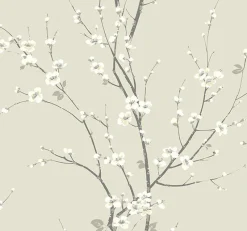 Brewster/ASP 2927-81805 Monterey Ivory Floral Branch Wallpaper> Architectural