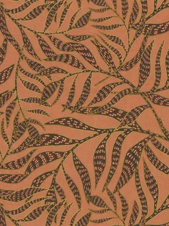 Brewster 391554 Montrose Coral Leaves Wallpaper Hot