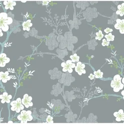 Brewster/ASP 2973-90108 Nicolette Grey Floral Trail Wallpaper> Architectural