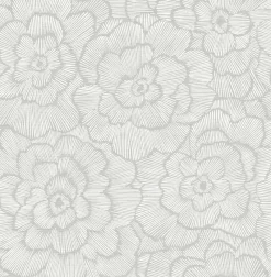 Brewster/ASP 2969-26036 Periwinkle Light Grey Textured Floral Wallpaper Outlet