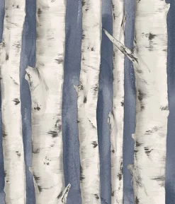 Brewster 3118-12604 Pioneer Denim Birch Tree Wallpaper Sale