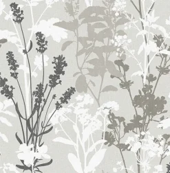 Brewster 2814-24571 Pippin Grey Wild Flowers Wallpaper> Architectural