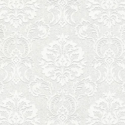 Brewster 4000-32808 Plouf White Damask Paintable Wallpaper Outlet