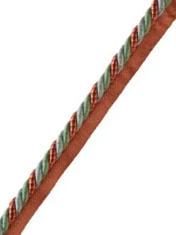 Stock/Fabricut 03930 Poppy Field Green Pink 3/8 inch Lip Cord Jaclyn Smith Trim Best