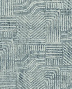 Brewster 391530 Pueblo Blue Global Geometric Wallpaper> Florals