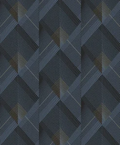 Brewster 4020-96701 Raoul Navy Fanning Diamonds Wallpaper> Florals