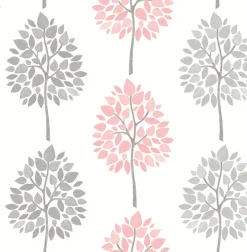 Brewster 2814-24968 Saar Pink Tree Wallpaper> Architectural