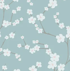 Brewster/ASP 2764-24324 Sakura Turquoise Floral Wallpaper Best