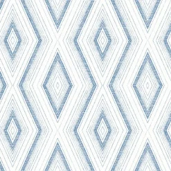 Brewster 3120-13664 Santa Cruz Blue Geometric Wallpaper> Florals