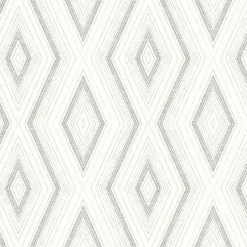 Brewster 3120-13663 Santa Cruz Grey Geometric Wallpaper> Florals