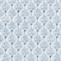 Brewster 3120-13654 Santiago Blue Scalloped Wallpaper> Florals