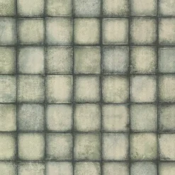 Brewster 2766-24081 Soucy Teal Tiles Wallpaper> Damask, Trellis & Geometrics