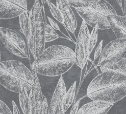 Brewster 4035-37836-4 Suki Grey Leaves Wallpaper Online