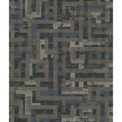 Brewster 376013 Tebessa Dark Brown Geometric Wallpaper> Florals
