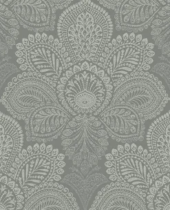 Brewster/ASP 2861-25728 Triumph Grey Medallion Wallpaper New