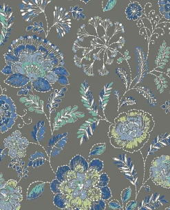 Brewster/ASP 2744-24110 Tropez Charcoal Jacobean Wallpaper> Architectural