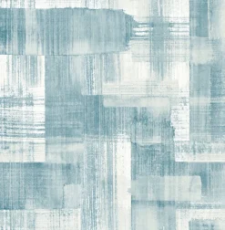 Brewster/ASP 2889-25226 Trosa Teal Brushstroke Wallpaper Outlet
