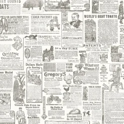 Brewster 2904-13082 Underwood Brown Newspaper Wallpaper Outlet