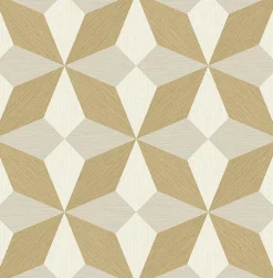 Brewster/ASP 2908-25302 Valiant Beige Faux Grasscloth Geometric Wallpaper> Florals