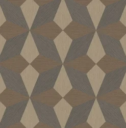 Brewster 2896-25303 Valiant Copper Faux Grasscloth Mosaic Wallpaper