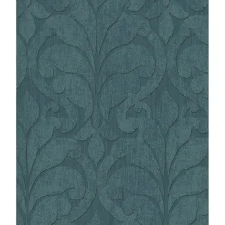 Brewster 376003 Vallon Teal Damask Wallpaper Outlet