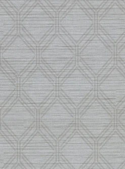 Brewster 2910-2728 Vaughan Pewter Geometric Wallpaper> Damask, Trellis & Geometrics
