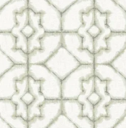Brewster/ASP 2902-25531 Verandah Moss Shibori Wallpaper> Damask, Trellis & Geometrics