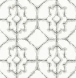 Brewster/ASP 2902-25530 Verandah Off-White Shibori Wallpaper> Damask, Trellis & Geometrics