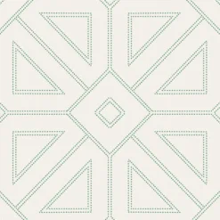 Brewster/ASP 2973-87373 Voltaire Green Beaded Geometric Wallpaper> Contemporary & Modern